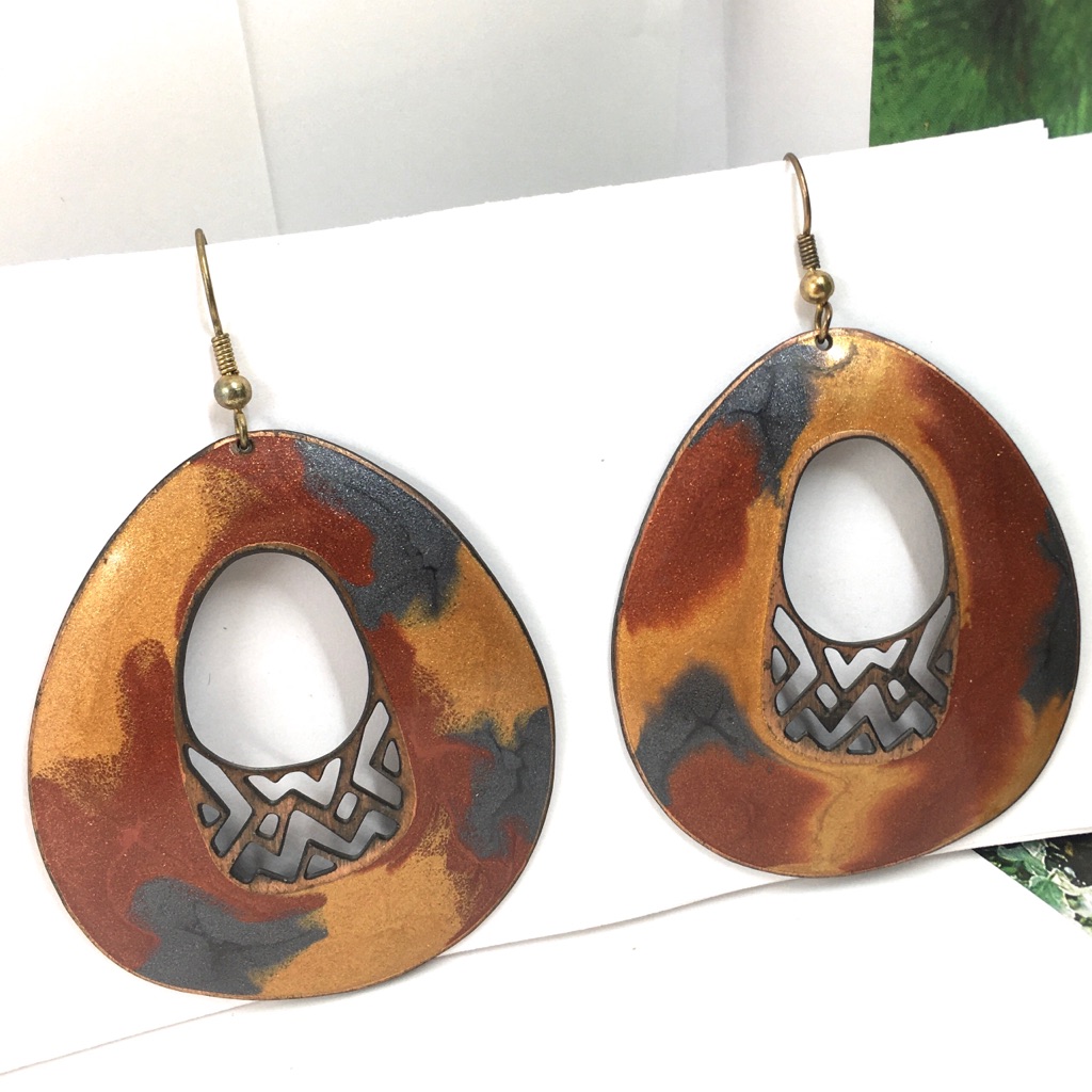 Vtg Edgar Berebi Autumn Colors Oversized Earrings 23$